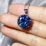 10 Carat Moissanite 925 Sterling Silver Ring and Necklace Set - Royal Blue / 5 - Image 8