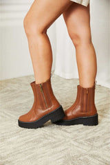 Forever Link Side Zip Platform Boots - Brown / 6 - Image 5