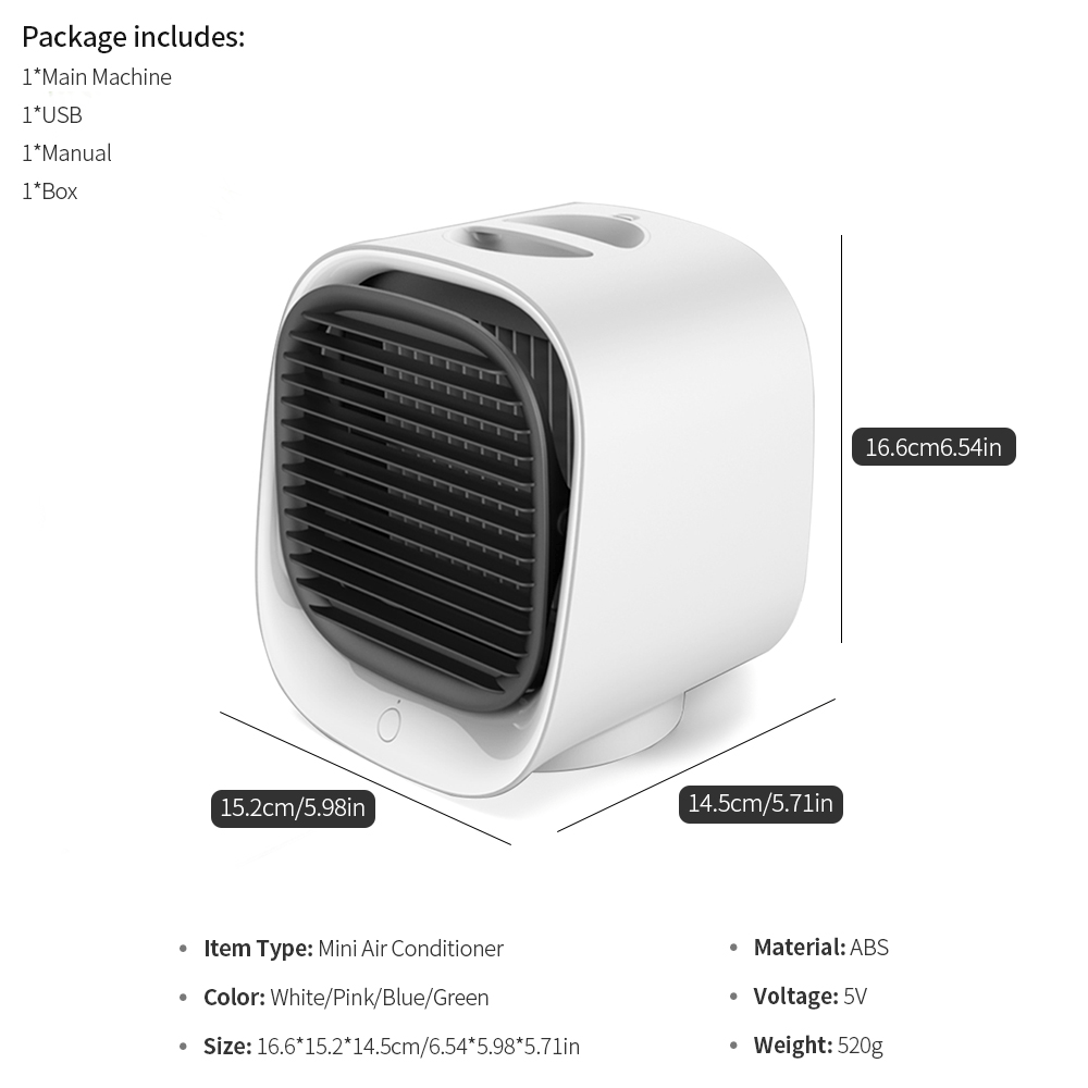 Portable USB Air Cooler Fan Mini Desktop Air Conditioner - Nordavory