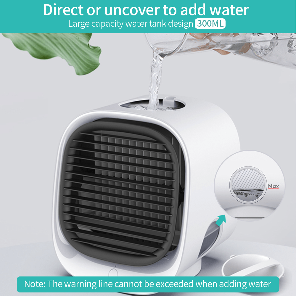 Portable USB Air Cooler Fan Mini Desktop Air Conditioner - Nordavory
