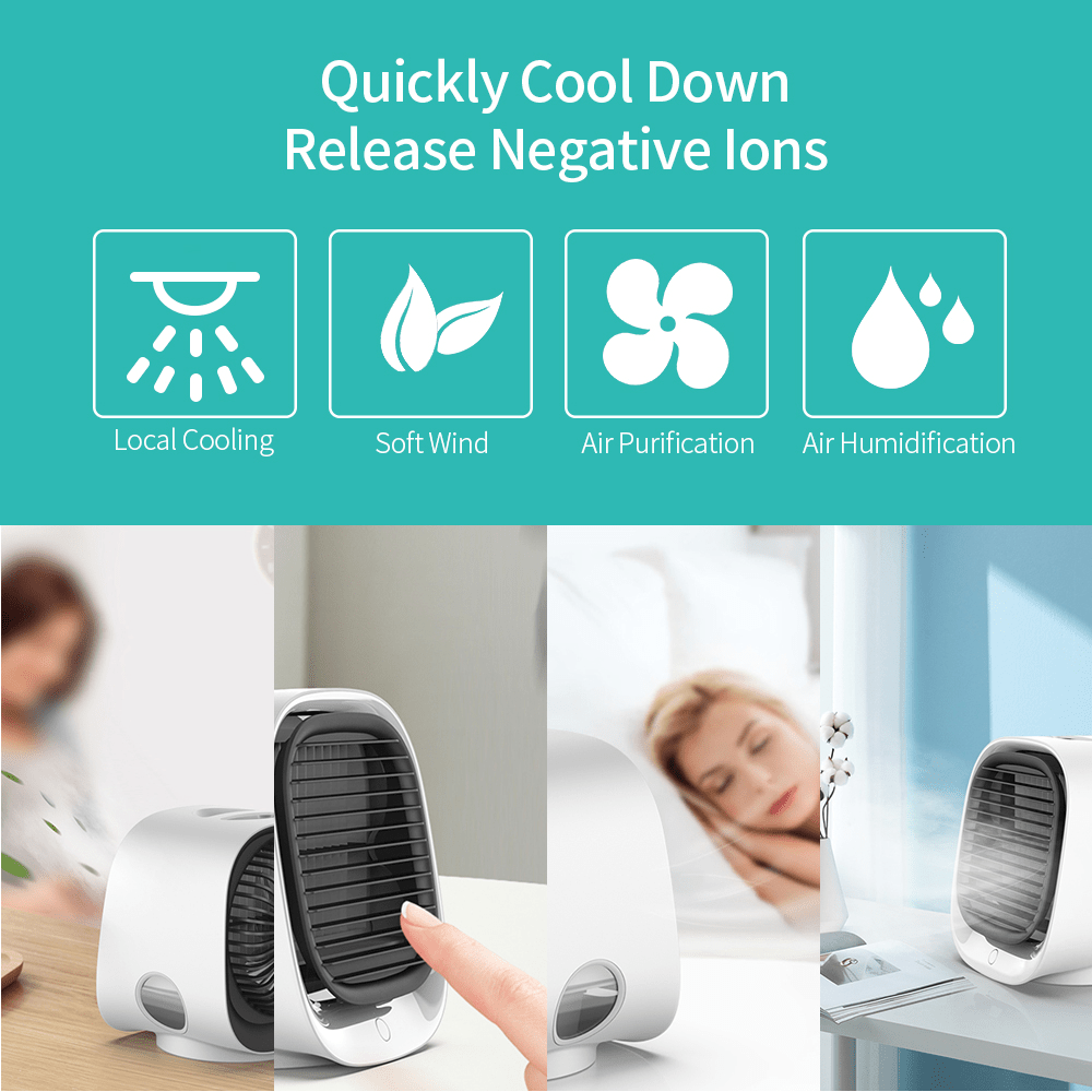 Portable USB Air Cooler Fan Mini Desktop Air Conditioner - Nordavory