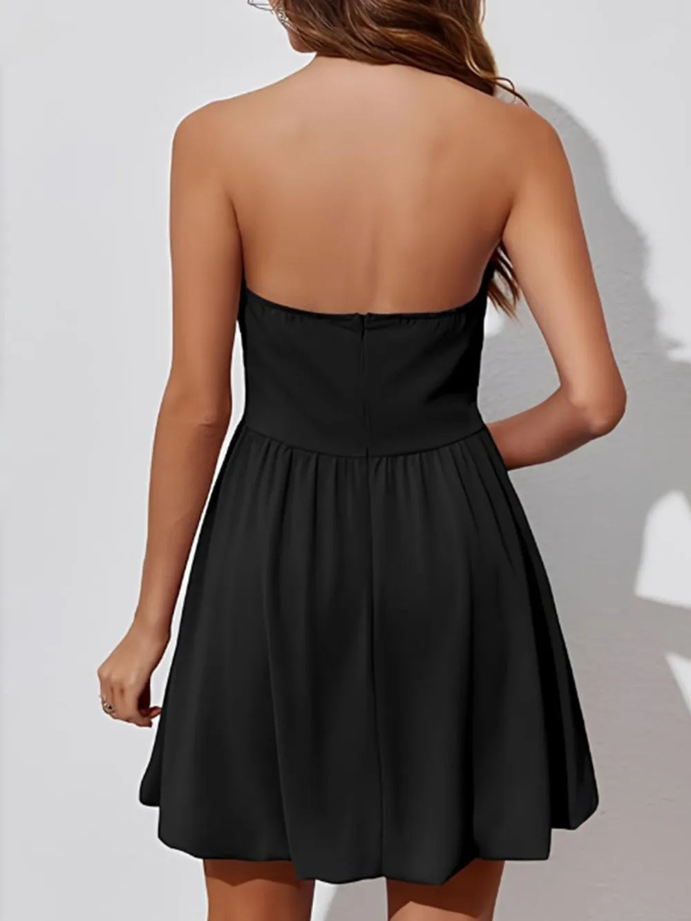 Ruched Tube Mini Dress-Nordavory