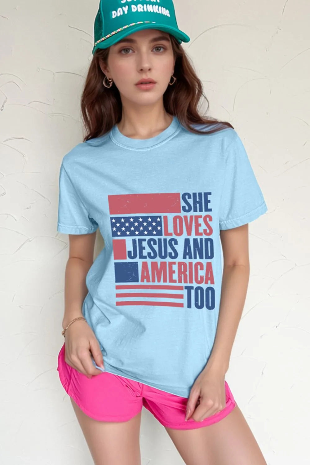 Patriotic US Flag Round Neck Short Sleeve T-Shirt-Nordavory