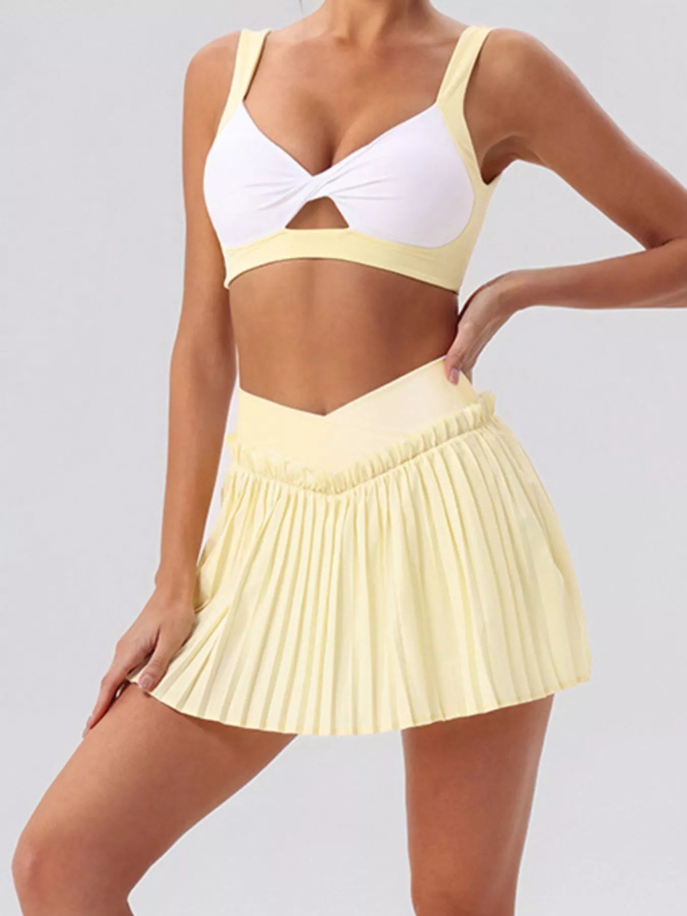 Sleeveless Top and Pleated Skirt Active Set – image 18