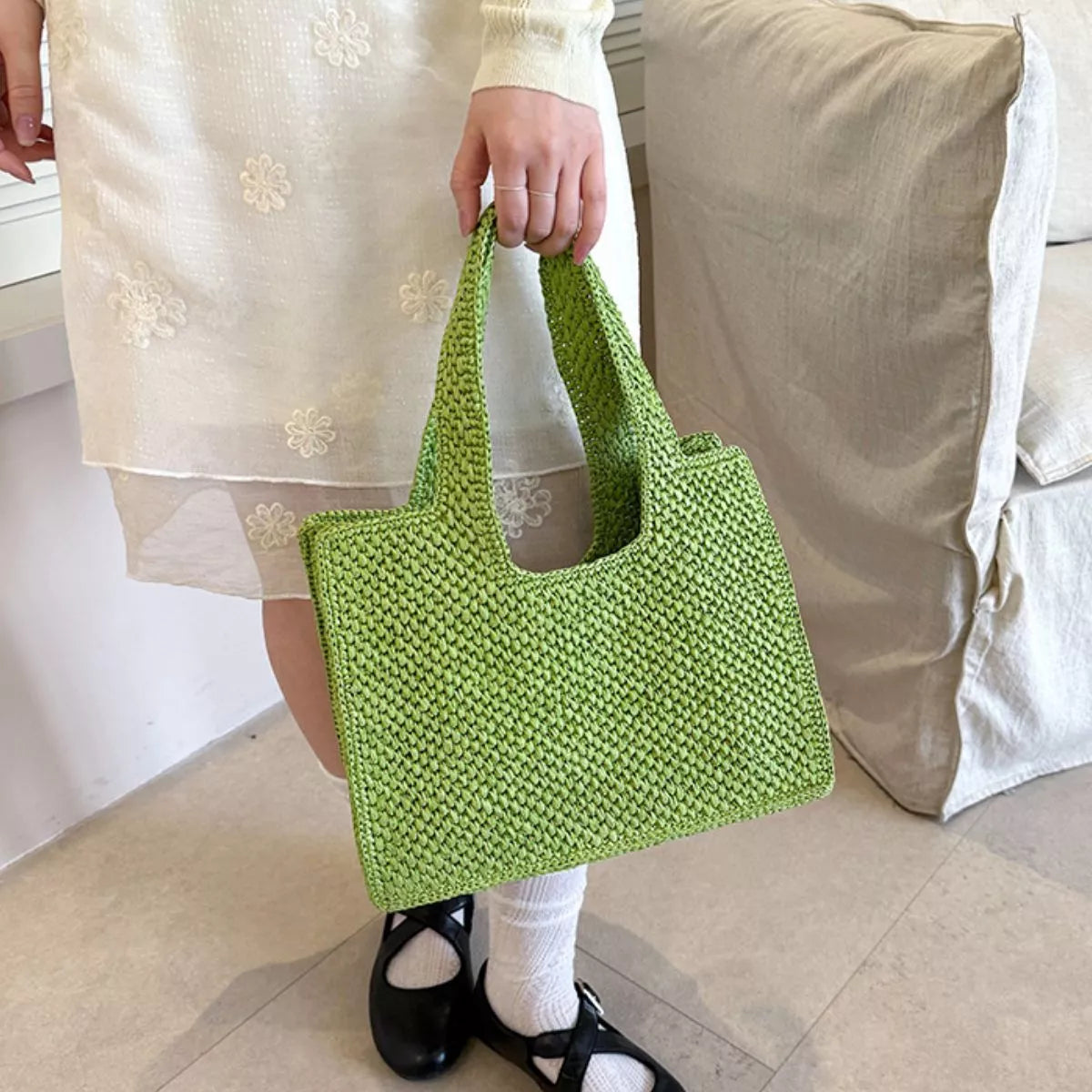 Woven Straw Handbag – image 8