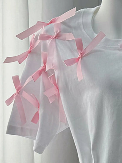Bow Short Sleeve T-Shirt-Nordavory
