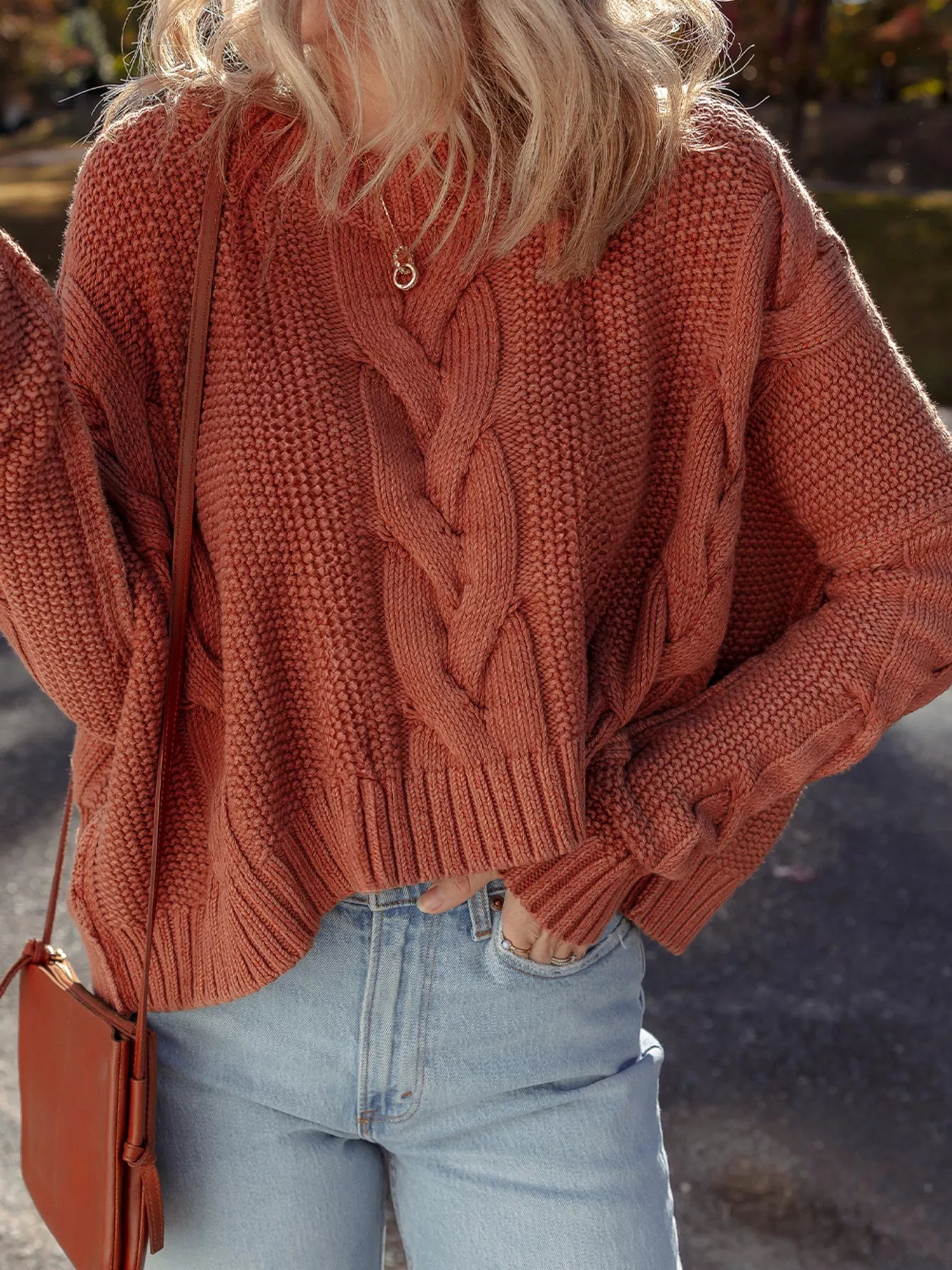 Cable-Knit Chunky Fit Slouchy Textured Sweater-Nordavory