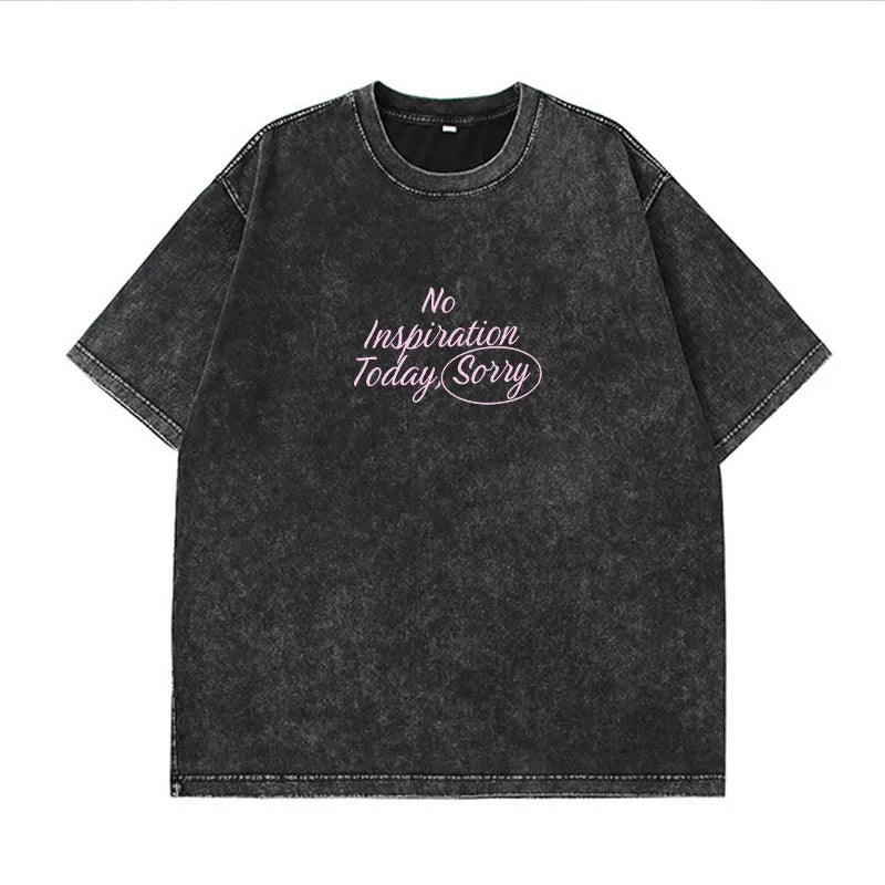 Letter Round Neck Short Sleeve T-Shirt-Nordavory