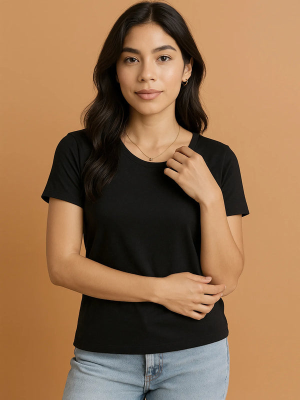 Round Neck Short Sleeve T-Shirt-Nordavory