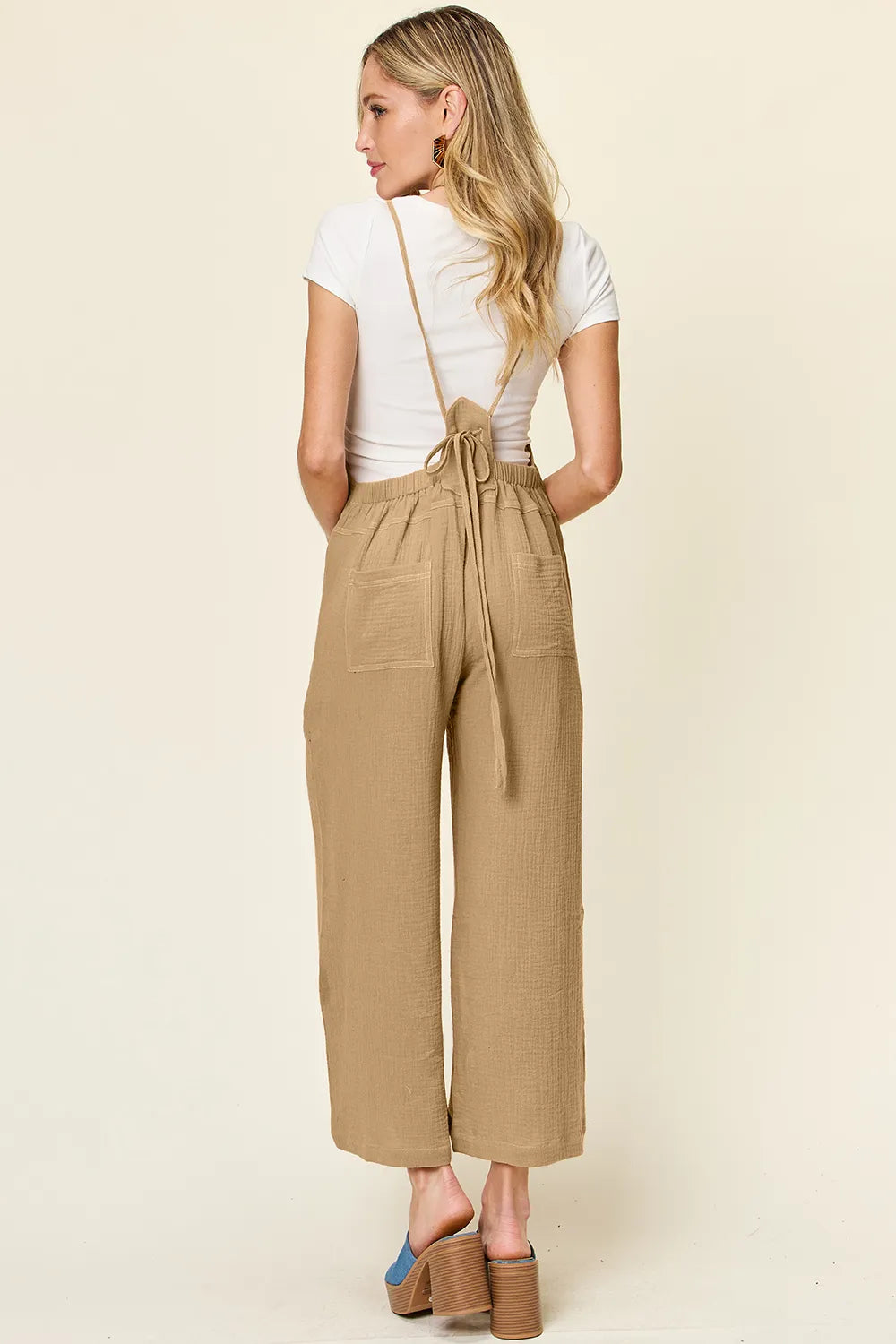 Double Take Full Size Texture Sleeveless Wide Leg Overall-Nordavory