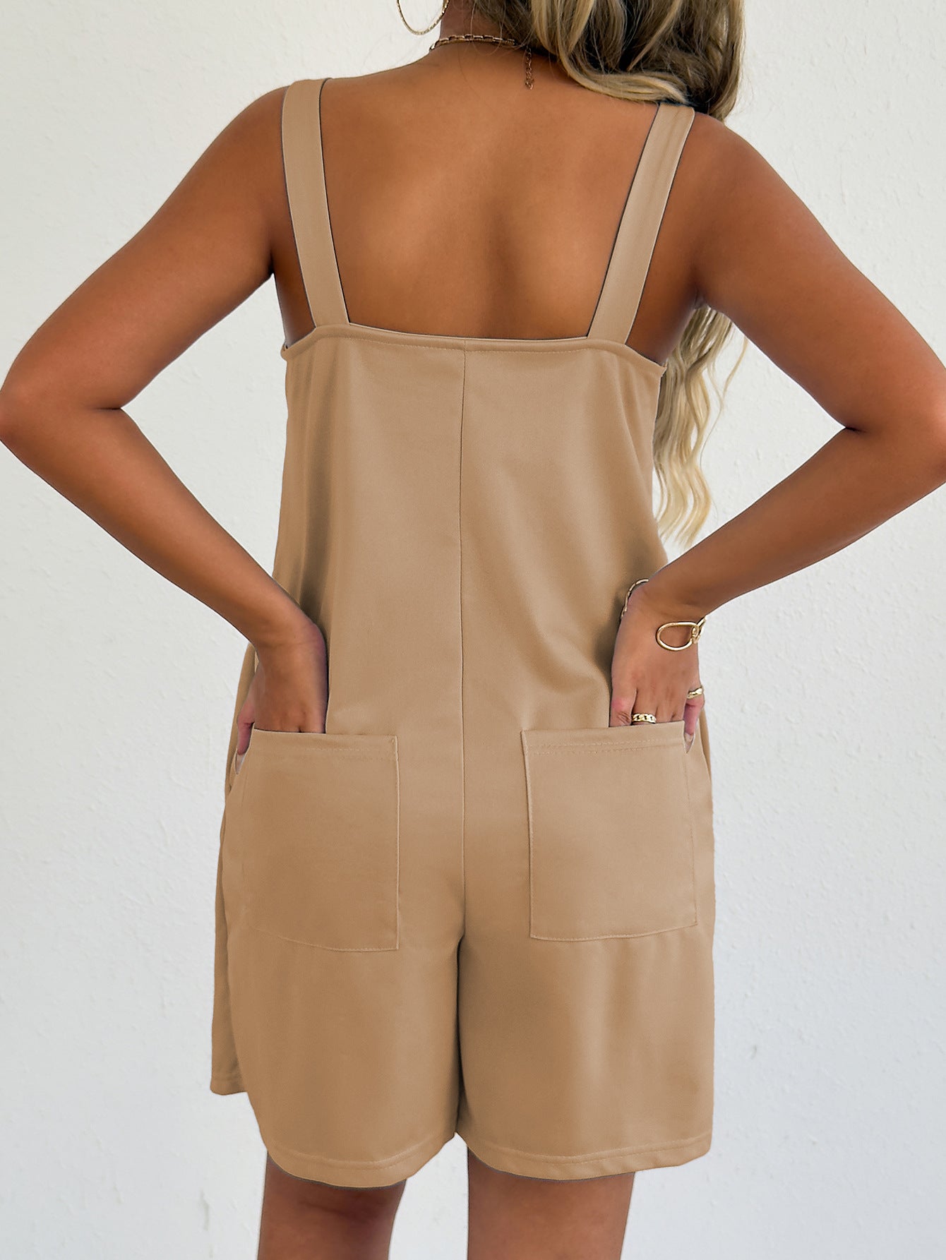 Sleeveless Casual Romper with Side Pockets-Nordavory