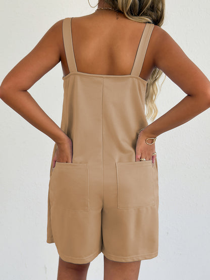 Sleeveless Casual Romper with Side Pockets-Nordavory