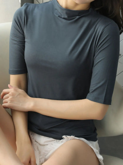 Solid Color Short Sleeve T-Shirt-Nordavory