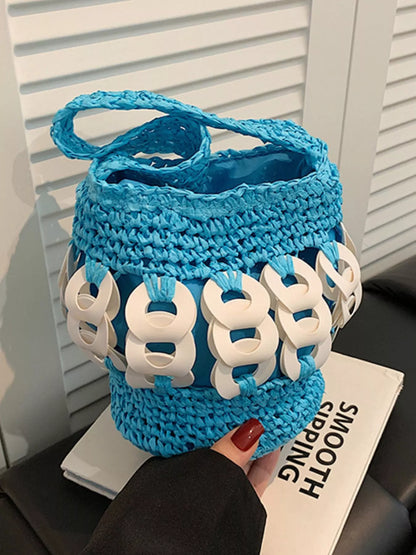 Woven Bucket Handbag – image 7