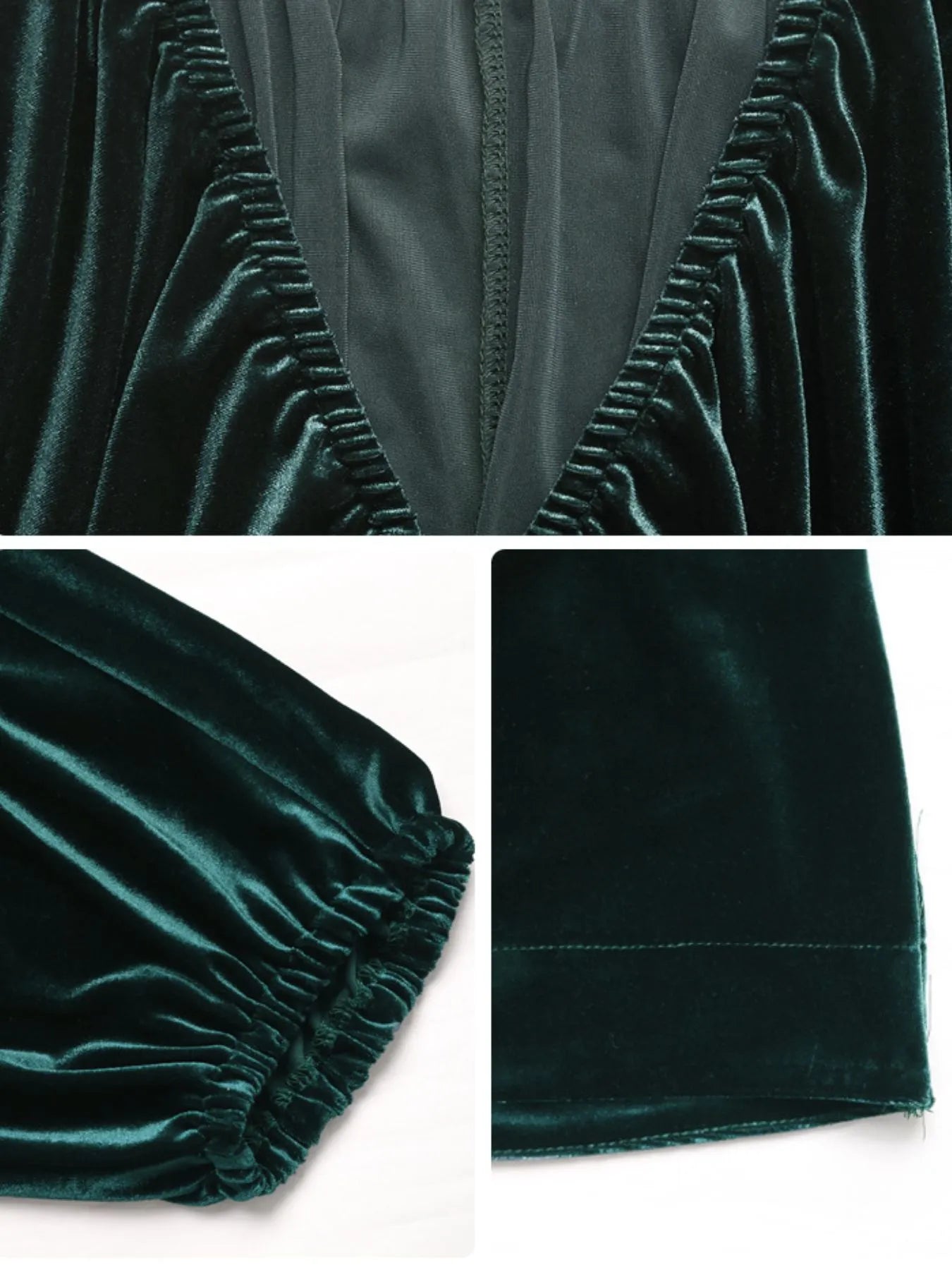 Ruched V-Neck Balloon Sleeve Dress-Nordavory