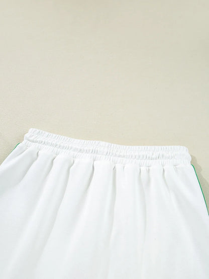 Contrast Trim Top and Mini Skirt Set-Nordavory