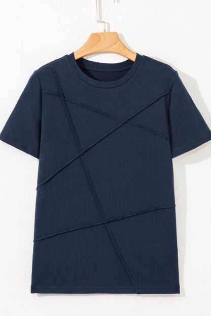 Solid Color Round Neck T Shirt-Nordavory