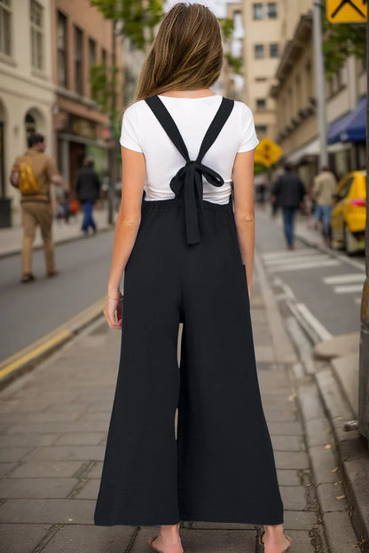 Double Take Full Size Wide Leg Overalls with Pockets-Nordavory