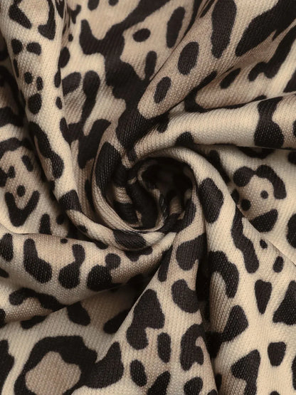 Perfee Leopard Open Front Long Sleeve Jacket-Nordavory