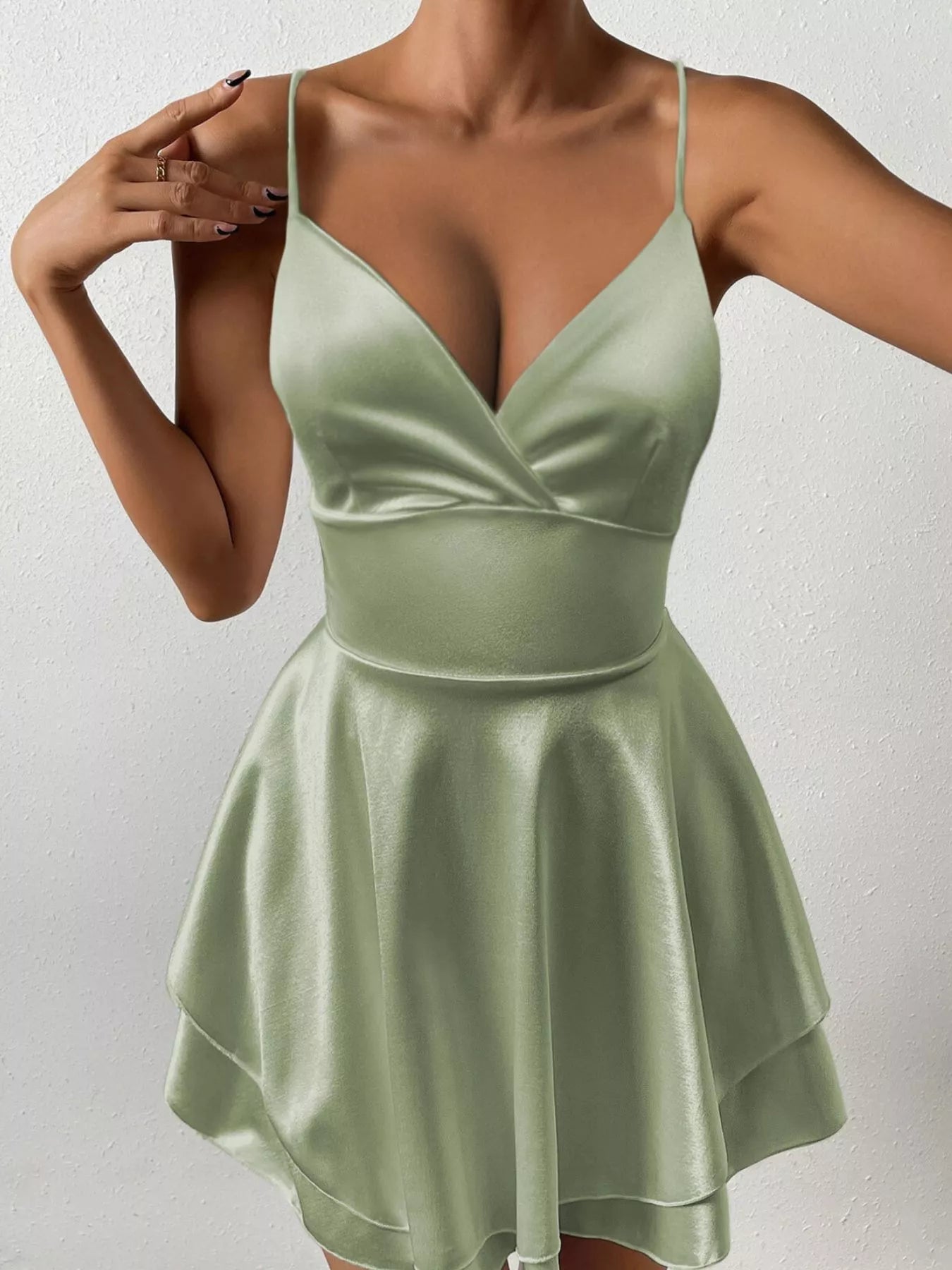 Tie Back Layered Cami Dress-Nordavory
