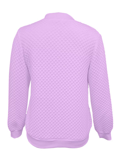 Textured Zip Up Long Sleeve Jacket-Nordavory