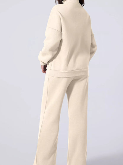 Relaxed Zip-Up Jacket & Drawstring Pants Set – image 3