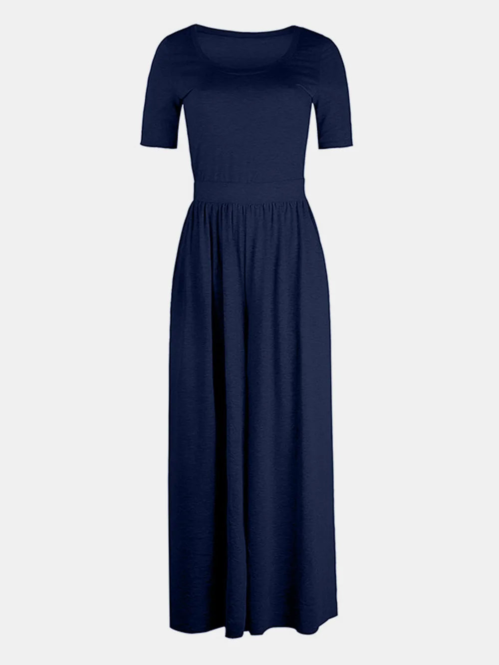 Scoop Neck Short Sleeve Jumpsuit-Nordavory
