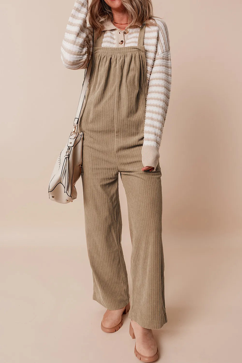 Square Neck Wide Strap Overalls-Nordavory