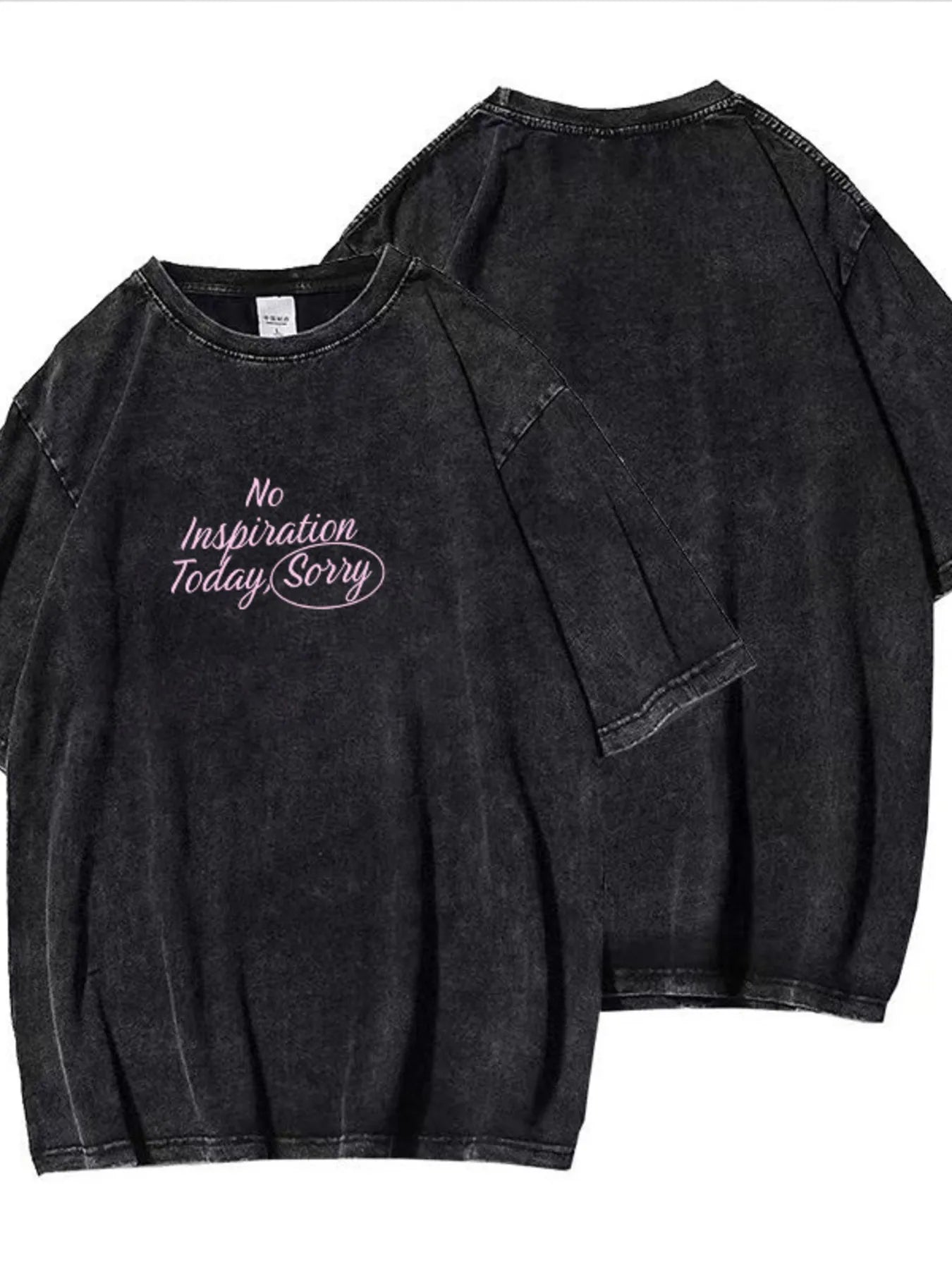 Letter Round Neck Short Sleeve T-Shirt-Nordavory