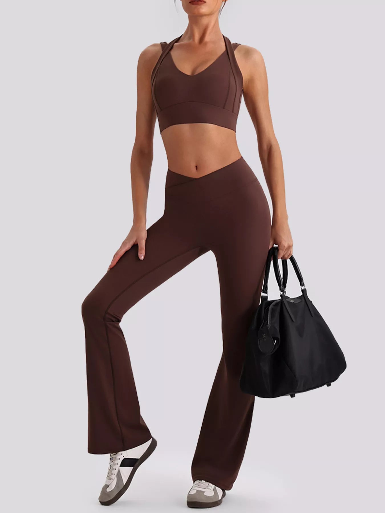 Seamless Criss-Cross V-Neck Tank and Leggings Active Set – image 9