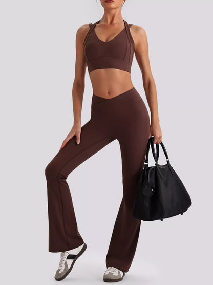 Seamless Criss-Cross V-Neck Tank and Leggings Active Set – image 9