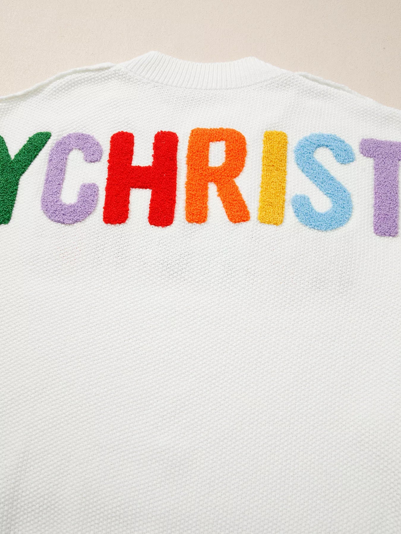 HOHOHO MERRY CHRISTMAS Drop Shoulder Holiday Sweater-Nordavory