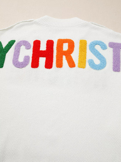 HOHOHO MERRY CHRISTMAS Drop Shoulder Holiday Sweater-Nordavory