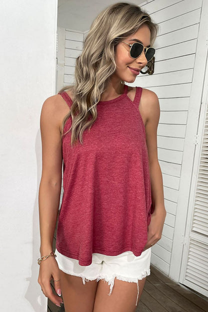 Perfee Cutout Round Neck Sleeveless Top-Nordavory
