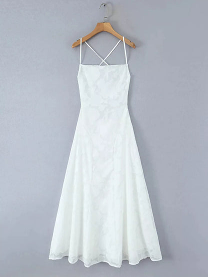 Lace Spaghetti Strap Maxi Dress-Nordavory