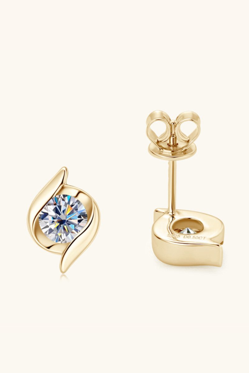 1 Carat Moissanite 925 Sterling Silver Stud Earrings-Nordavory