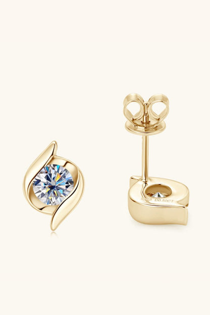 1 Carat Moissanite 925 Sterling Silver Stud Earrings-Nordavory