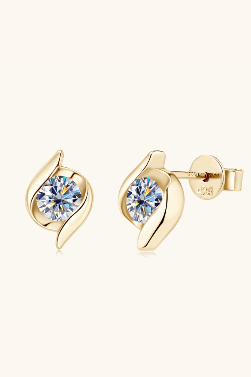 1 Carat Moissanite 925 Sterling Silver Stud Earrings-Nordavory