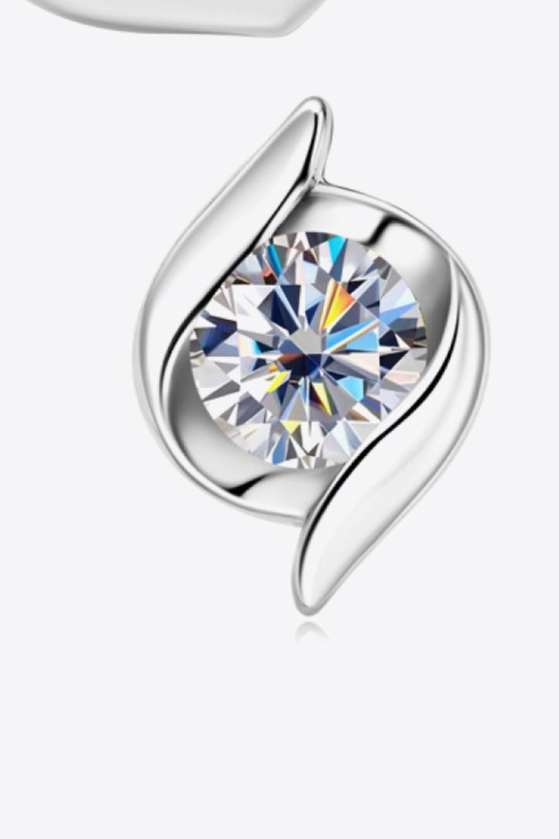 1 Carat Moissanite 925 Sterling Silver Stud Earrings-Nordavory