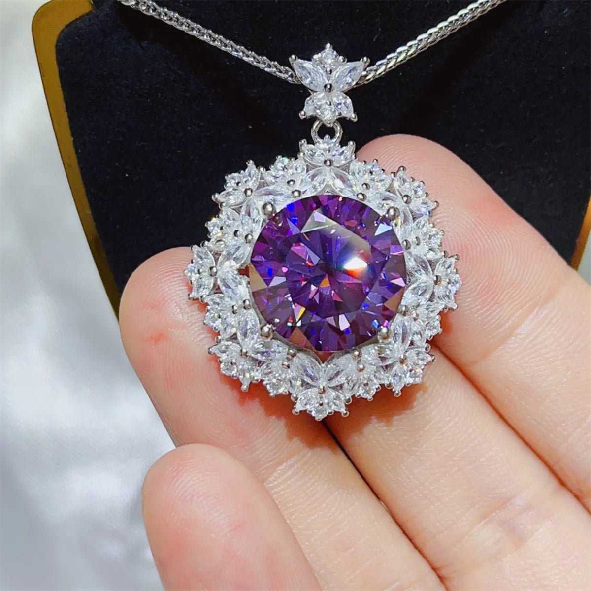 10 Carat Moissanite 925 Sterling Silver Necklace-Nordavory