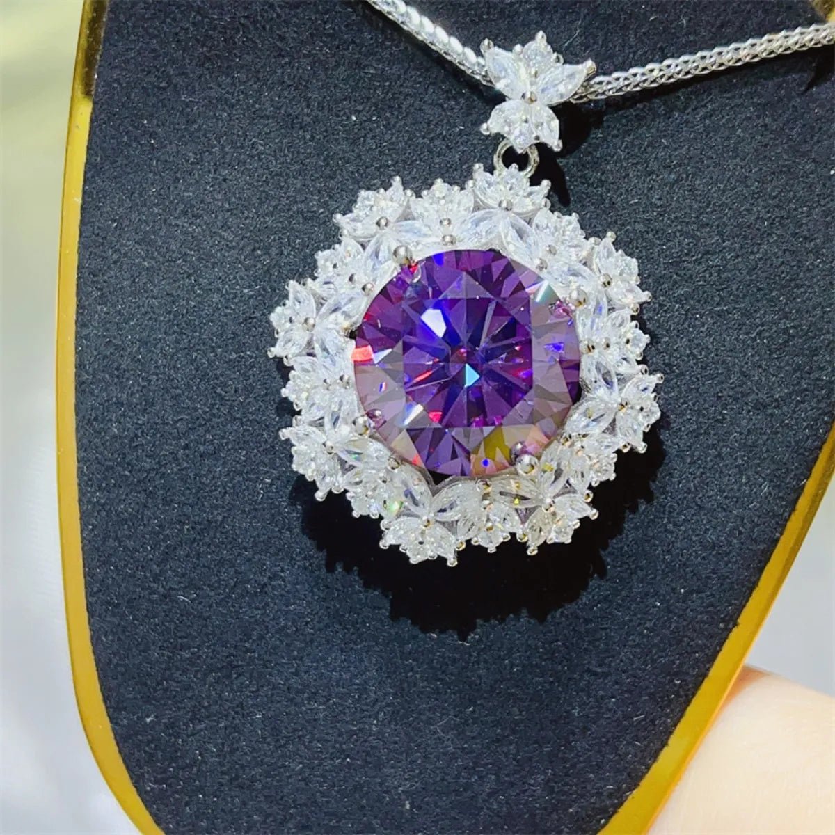10 Carat Moissanite 925 Sterling Silver Necklace-Nordavory