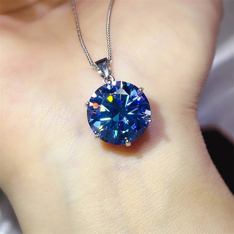 10 Carat Moissanite 925 Sterling Silver Ring and Necklace Set - Nordavory