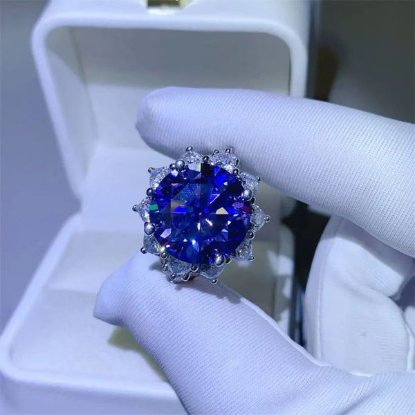 10ct Moissanite Sterling Silver Ring-Nordavory