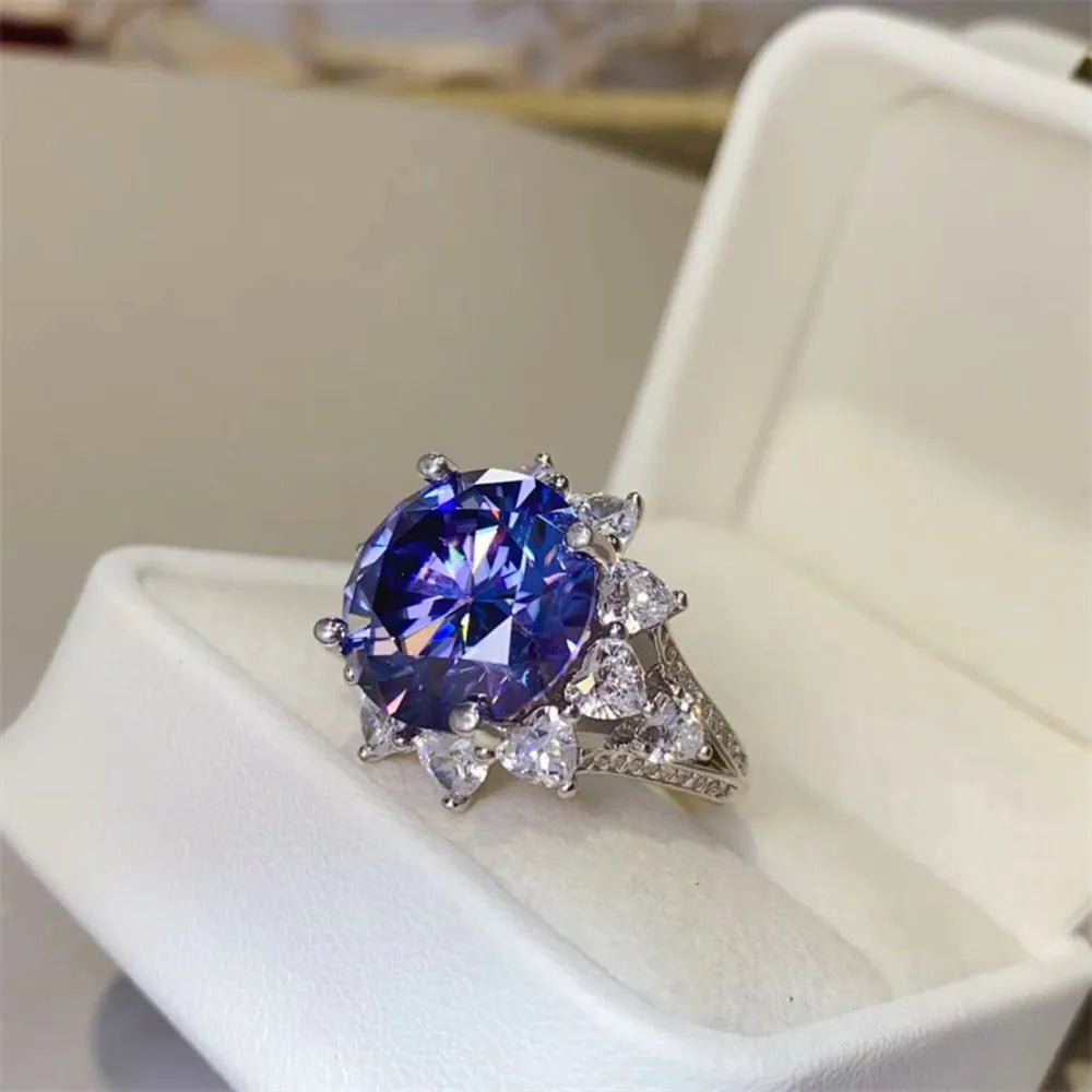 10ct Moissanite Sterling Silver Ring-Nordavory