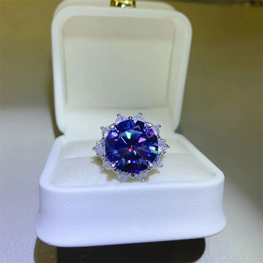 10ct Moissanite Sterling Silver Ring-Nordavory