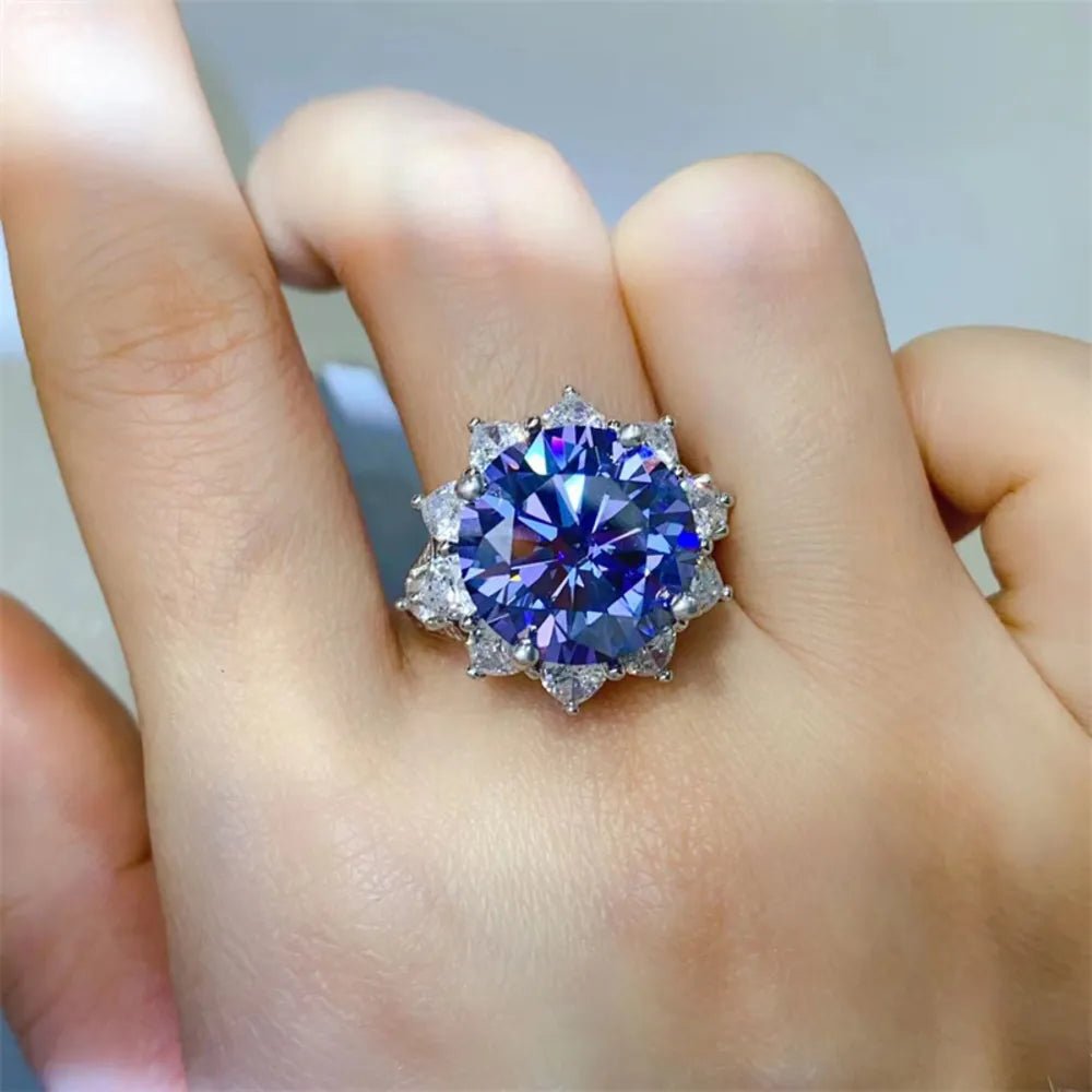 10ct Moissanite Sterling Silver Ring-Nordavory