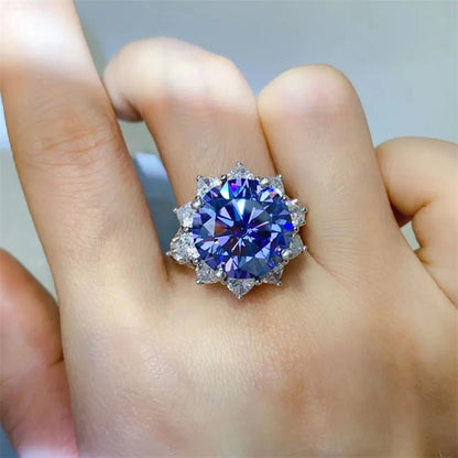 10ct Moissanite Sterling Silver Ring-Nordavory