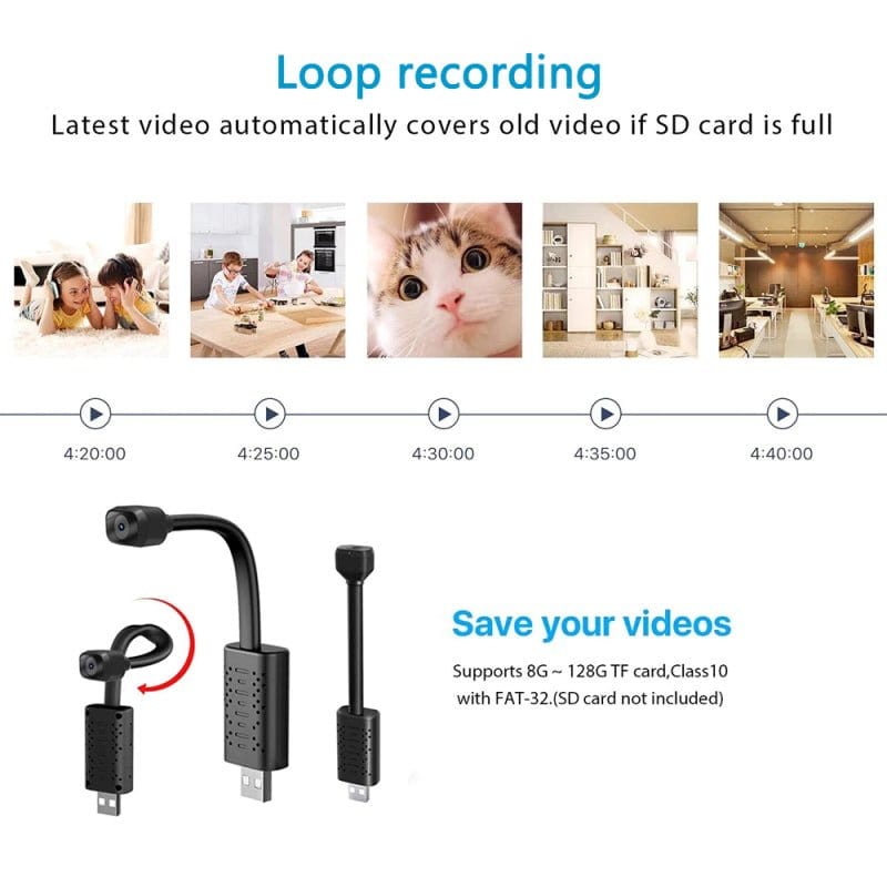 1080P HD Wifi USB Camera with Night Vision Motion Detection Tech Accessories nordavory