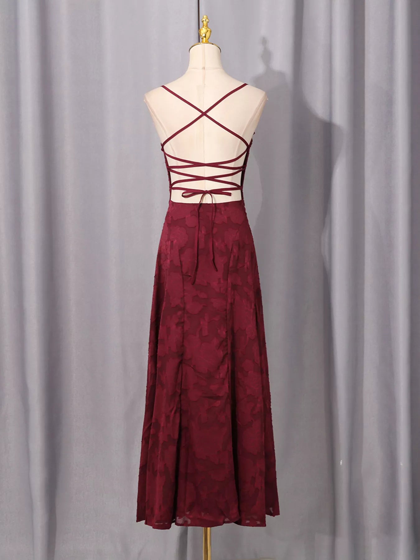 Lace Spaghetti Strap Maxi Dress-Nordavory