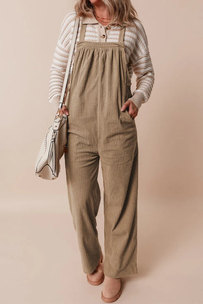 Square Neck Wide Strap Overalls-Nordavory